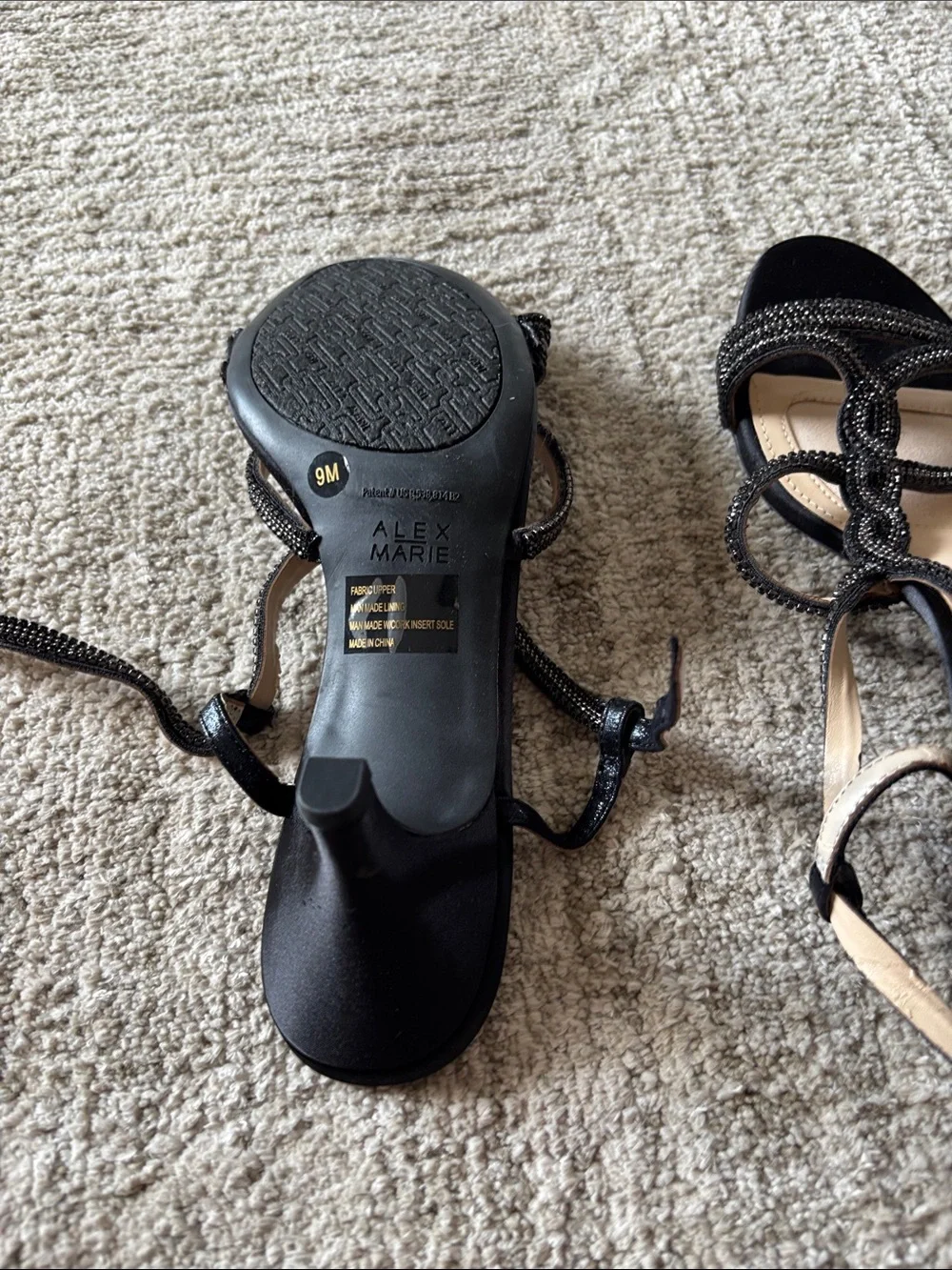 Alex Marie Black Braided Strap Sandals